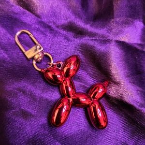 Red Balloon Dog Bag Charm/Keychain